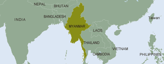 En asia myanmar map